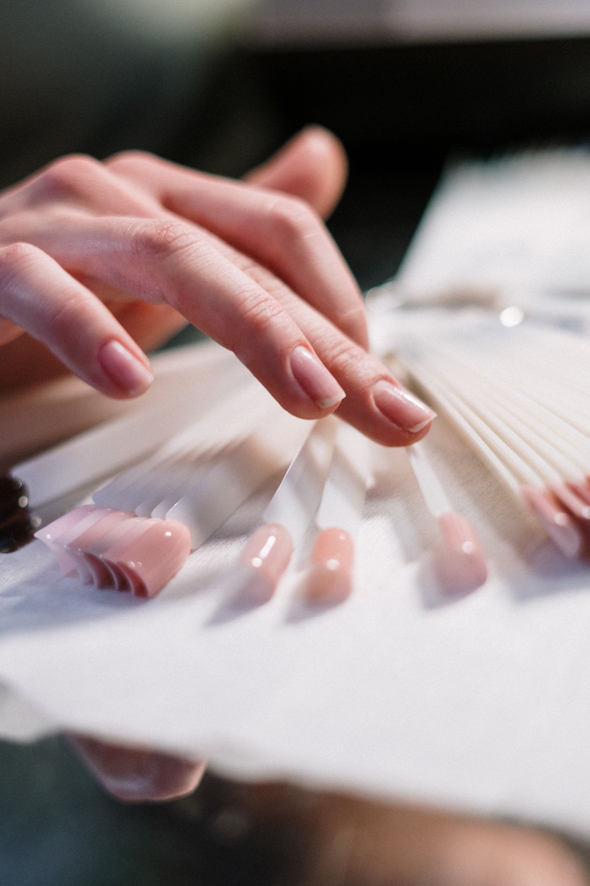 Choosing a nail shade at Luxury Nails by Estefany, Bushwick